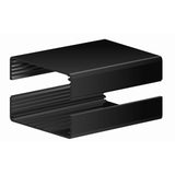 4012F-6B ~ Split Body Black Anodized Aluminum Enclosure w/ Flanged End Plates 6.0" L x 4.145" W x 2.45" H - The Science Shop