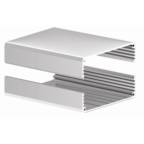 2502H-4N ~ Split Body Natural Aluminum Enclosure w/ Plain End Plates 4.0"L X 2.610"W X 1.160"H (Please call 1-408-764-8214 for Quantity Pricing)