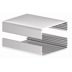 2506F-4.3N ~ Split Body Natural Aluminum Enclosure w/ Flanged End Plates 4.3"L X 2.615"W X 1.57"H - The Science Shop